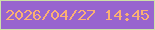 文字の大きさ：1、枠の色：cde1a8、背景の色：9864cf、文字の色：fab074 無料ブログパーツのブログ時計