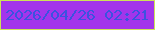 文字の大きさ：1、枠の色：cde358、背景の色：a335eb、文字の色：3b52e0 無料ブログパーツのブログ時計