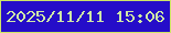 文字の大きさ：4、枠の色：cde566、背景の色：250dc9、文字の色：cfe9a7 無料ブログパーツのブログ時計