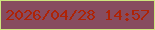 文字の大きさ：2、枠の色：cde57e、背景の色：874c5f、文字の色：ae2306 無料ブログパーツのブログ時計