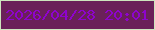 文字の大きさ：1、枠の色：cde5be、背景の色：6a2059、文字の色：8e03cd 無料ブログパーツのブログ時計