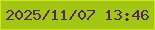 文字の大きさ：1、枠の色：cde71d、背景の色：a3c614、文字の色：502863 無料ブログパーツのブログ時計