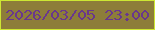 文字の大きさ：4、枠の色：cde733、背景の色：8d7d39、文字の色：69378d 無料ブログパーツのブログ時計