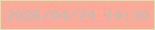 文字の大きさ：5、枠の色：cde7b0、背景の色：fda99a、文字の色：b9c0b5 無料ブログパーツのブログ時計