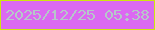 文字の大きさ：4、枠の色：cde80f、背景の色：db6af1、文字の色：b6c8c9 無料ブログパーツのブログ時計