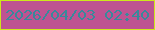 文字の大きさ：1、枠の色：cde81b、背景の色：be5391、文字の色：38899b 無料ブログパーツのブログ時計