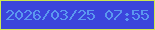 文字の大きさ：2、枠の色：cde850、背景の色：3b45dc、文字の色：5b97ef 無料ブログパーツのブログ時計
