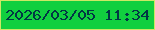 文字の大きさ：4、枠の色：cde865、背景の色：11cf3f、文字の色：013744 無料ブログパーツのブログ時計
