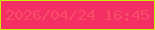文字の大きさ：3、枠の色：cdea08、背景の色：f32f63、文字の色：f84c68 無料ブログパーツのブログ時計