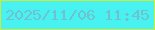 文字の大きさ：1、枠の色：cdea3a、背景の色：47f2f0、文字の色：70c1cd 無料ブログパーツのブログ時計