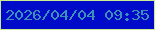 文字の大きさ：1、枠の色：cdea8f、背景の色：000ac9、文字の色：3b92b6 無料ブログパーツのブログ時計