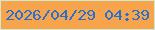文字の大きさ：1、枠の色：cdeacf、背景の色：f8a44d、文字の色：2471cf 無料ブログパーツのブログ時計