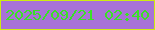 文字の大きさ：2、枠の色：cded10、背景の色：a872d7、文字の色：3ae126 無料ブログパーツのブログ時計