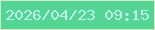 文字の大きさ：3、枠の色：cdedc6、背景の色：54d594、文字の色：bdf1ee 無料ブログパーツのブログ時計