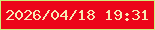 文字の大きさ：5、枠の色：cdee79、背景の色：ec0519、文字の色：f8e9b5 無料ブログパーツのブログ時計