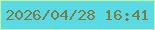 文字の大きさ：5、枠の色：cdef95、背景の色：58dbe4、文字の色：807b3c 無料ブログパーツのブログ時計