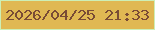 文字の大きさ：1、枠の色：cdefb6、背景の色：e0b853、文字の色：794b35 無料ブログパーツのブログ時計