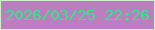 文字の大きさ：3、枠の色：cdefcd、背景の色：ba7fbe、文字の色：35e684 無料ブログパーツのブログ時計