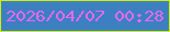 文字の大きさ：3、枠の色：cdf103、背景の色：3d80c2、文字の色：e868ee 無料ブログパーツのブログ時計