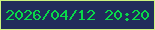 文字の大きさ：1、枠の色：cdf47f、背景の色：212d5b、文字の色：09d94a 無料ブログパーツのブログ時計