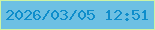 文字の大きさ：1、枠の色：cdf4a5、背景の色：6dc0e3、文字の色：0e8dcb 無料ブログパーツのブログ時計