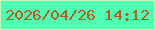 文字の大きさ：4、枠の色：cdf4ae、背景の色：53ffb1、文字の色：ae5f23 無料ブログパーツのブログ時計