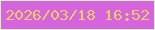 文字の大きさ：4、枠の色：cdf4bb、背景の色：d664dc、文字の色：eacc6b 無料ブログパーツのブログ時計