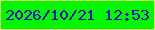 文字の大きさ：3、枠の色：cdf564、背景の色：05f503、文字の色：1810b4 無料ブログパーツのブログ時計