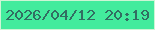 文字の大きさ：5、枠の色：cdf5d5、背景の色：43eb9d、文字の色：326e62 無料ブログパーツのブログ時計
