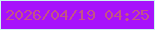 文字の大きさ：5、枠の色：cdf5f0、背景の色：a712fb、文字の色：c35486 無料ブログパーツのブログ時計