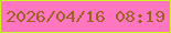 文字の大きさ：1、枠の色：cdf618、背景の色：fd76bf、文字の色：9c6124 無料ブログパーツのブログ時計