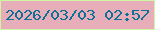 文字の大きさ：1、枠の色：cdf6a2、背景の色：e7aeb9、文字の色：106f95 無料ブログパーツのブログ時計