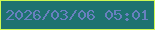 文字の大きさ：2、枠の色：cdf853、背景の色：1e7270、文字の色：6880bf 無料ブログパーツのブログ時計
