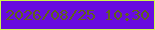 文字の大きさ：3、枠の色：cdf94b、背景の色：680bdf、文字の色：60621b 無料ブログパーツのブログ時計