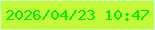 文字の大きさ：4、枠の色：cdf9cf、背景の色：c3f936、文字の色：00ee0f 無料ブログパーツのブログ時計