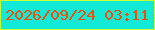 文字の大きさ：4、枠の色：cdff2e、背景の色：12e9d6、文字の色：f74c03 無料ブログパーツのブログ時計