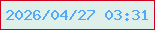 文字の大きさ：5、枠の色：ce0020、背景の色：dff0eb、文字の色：51a8f8 無料ブログパーツのブログ時計