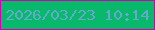 文字の大きさ：3、枠の色：ce02ae、背景の色：08b96b、文字の色：65a9ce 無料ブログパーツのブログ時計