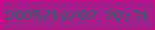文字の大きさ：2、枠の色：ce0480、背景の色：a01f8a、文字の色：1d6962 無料ブログパーツのブログ時計