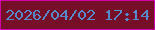 文字の大きさ：2、枠の色：ce04a8、背景の色：760e27、文字の色：5988c9 無料ブログパーツのブログ時計