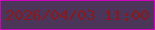 文字の大きさ：5、枠の色：ce04bb、背景の色：4b365a、文字の色：89191d 無料ブログパーツのブログ時計