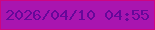 文字の大きさ：3、枠の色：ce0581、背景の色：a915b0、文字の色：66089a 無料ブログパーツのブログ時計