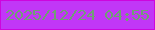 文字の大きさ：2、枠の色：ce05de、背景の色：c137f7、文字の色：719e76 無料ブログパーツのブログ時計