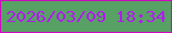 文字の大きさ：4、枠の色：ce08bf、背景の色：58a164、文字の色：af1cec 無料ブログパーツのブログ時計