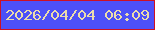 文字の大きさ：5、枠の色：ce1023、背景の色：4d50f8、文字の色：ecdcac 無料ブログパーツのブログ時計