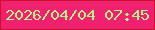 文字の大きさ：1、枠の色：ce102d、背景の色：f0216e、文字の色：b0f18c 無料ブログパーツのブログ時計