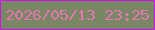 文字の大きさ：3、枠の色：ce12ef、背景の色：798765、文字の色：e675b3 無料ブログパーツのブログ時計