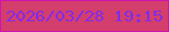 文字の大きさ：2、枠の色：ce14b5、背景の色：d33e6c、文字の色：802bec 無料ブログパーツのブログ時計