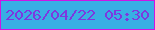 文字の大きさ：4、枠の色：ce14e5、背景の色：39aee4、文字の色：7d37df 無料ブログパーツのブログ時計