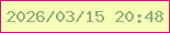 文字の大きさ：4、枠の色：ce157c、背景の色：f6feb6、文字の色：8caf78 無料ブログパーツのブログ時計